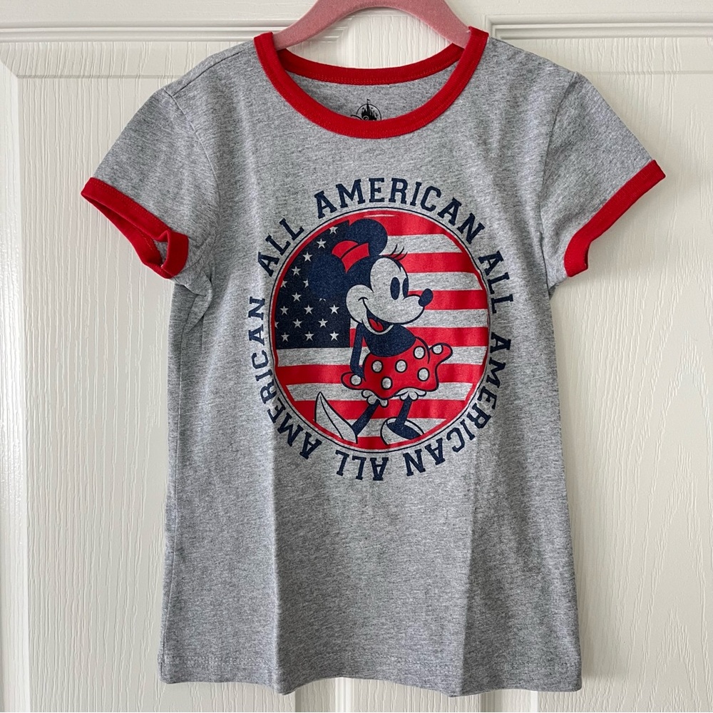 Disney Minnie Mouse All American T-Shirt - Gray - Size M (7/8)